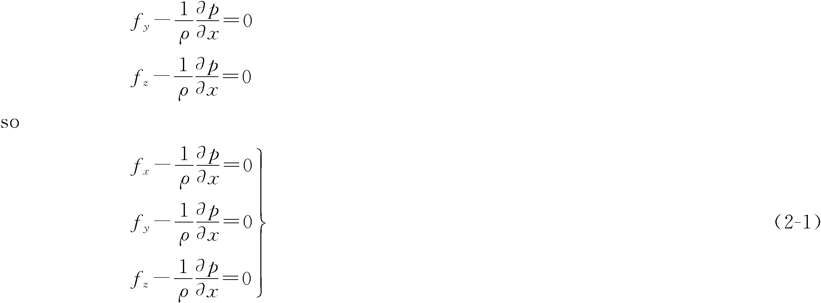 2.2.1 Differential balance equation of fluids-euler Equations